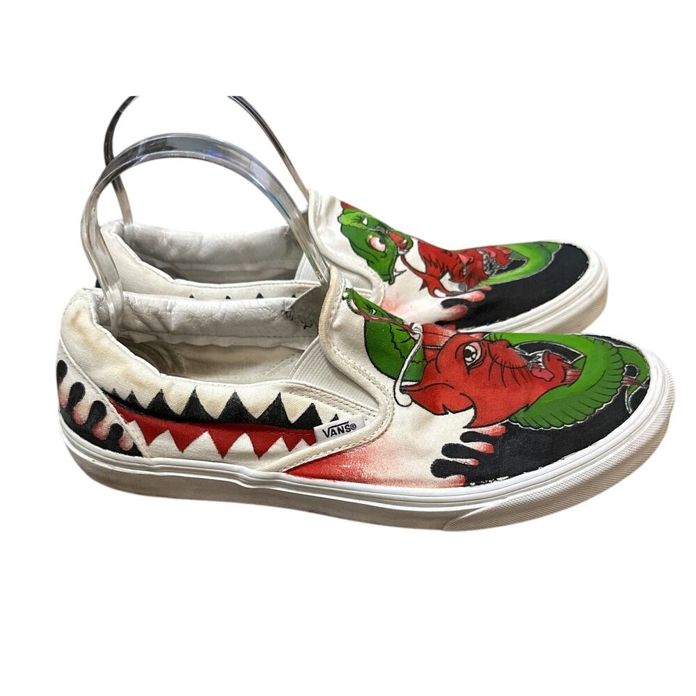 Vans Python Snake Devil Cat? Painted Slip On Snea… - image 3